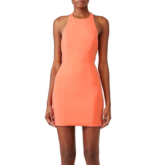 JAYGODFREY Dresses & Skirts - Jay Godfrey Papaya Orange Benioff Open Back Halter Mini
Dress Size 10